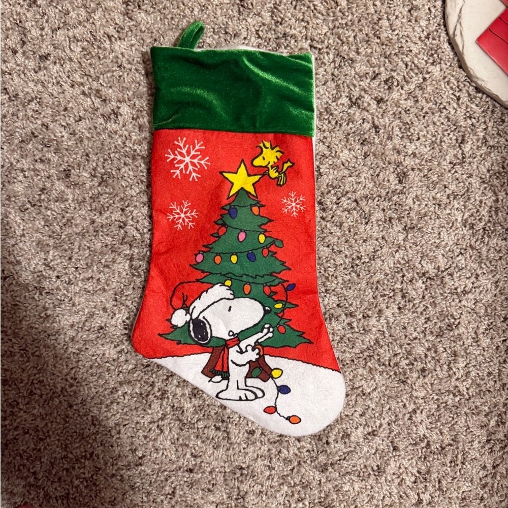Peanuts Red and Green Christmas Stocking